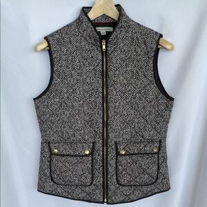 Catharine Malandrino Black and White Herringbone Quilted Vest Size M